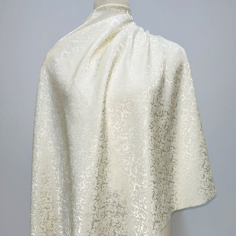 Sewing Textiles - Pre-cut Beige Damask Jacquard Brocade, Subtle