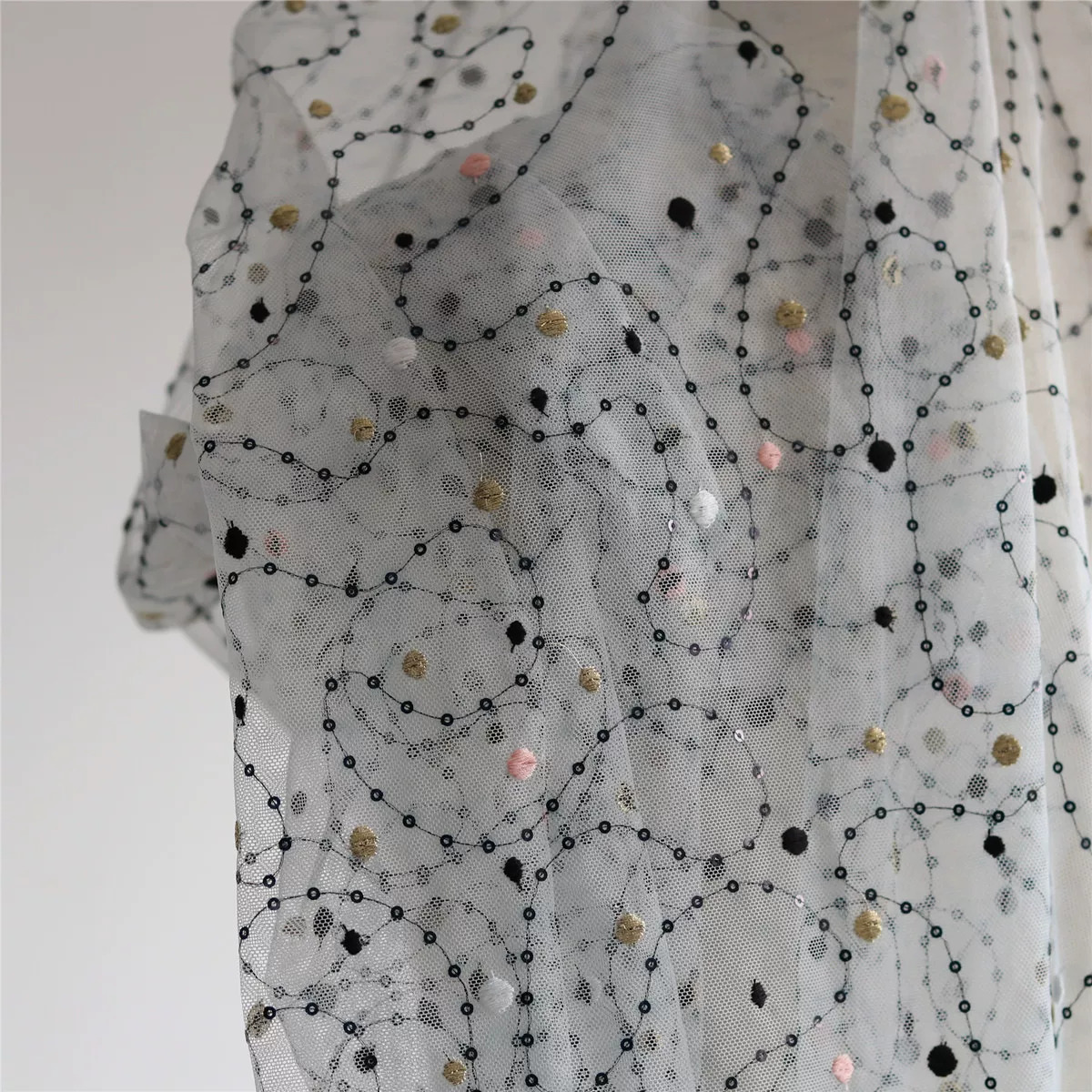 Sewing Embroidery Fabric - 1yard 3D Beaded Embroidery tissus,soft lace
