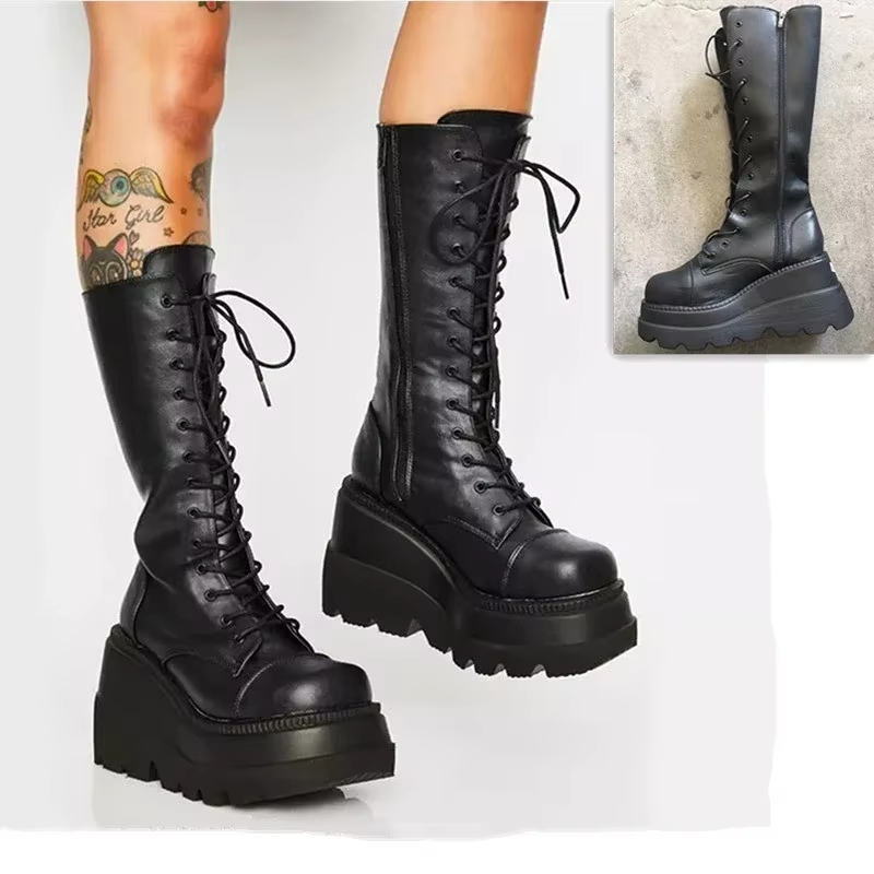 Women's Platform Boots Punk Mi - Sewing Cotton review and price