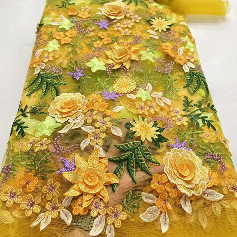 90x130cm 3D Floral Embroidered - Sewing Textiles review and price