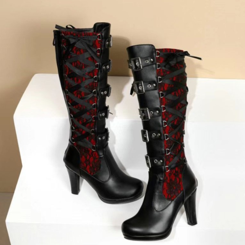Punk Gothic Style Women's Knee - Sewing Cotton review and price