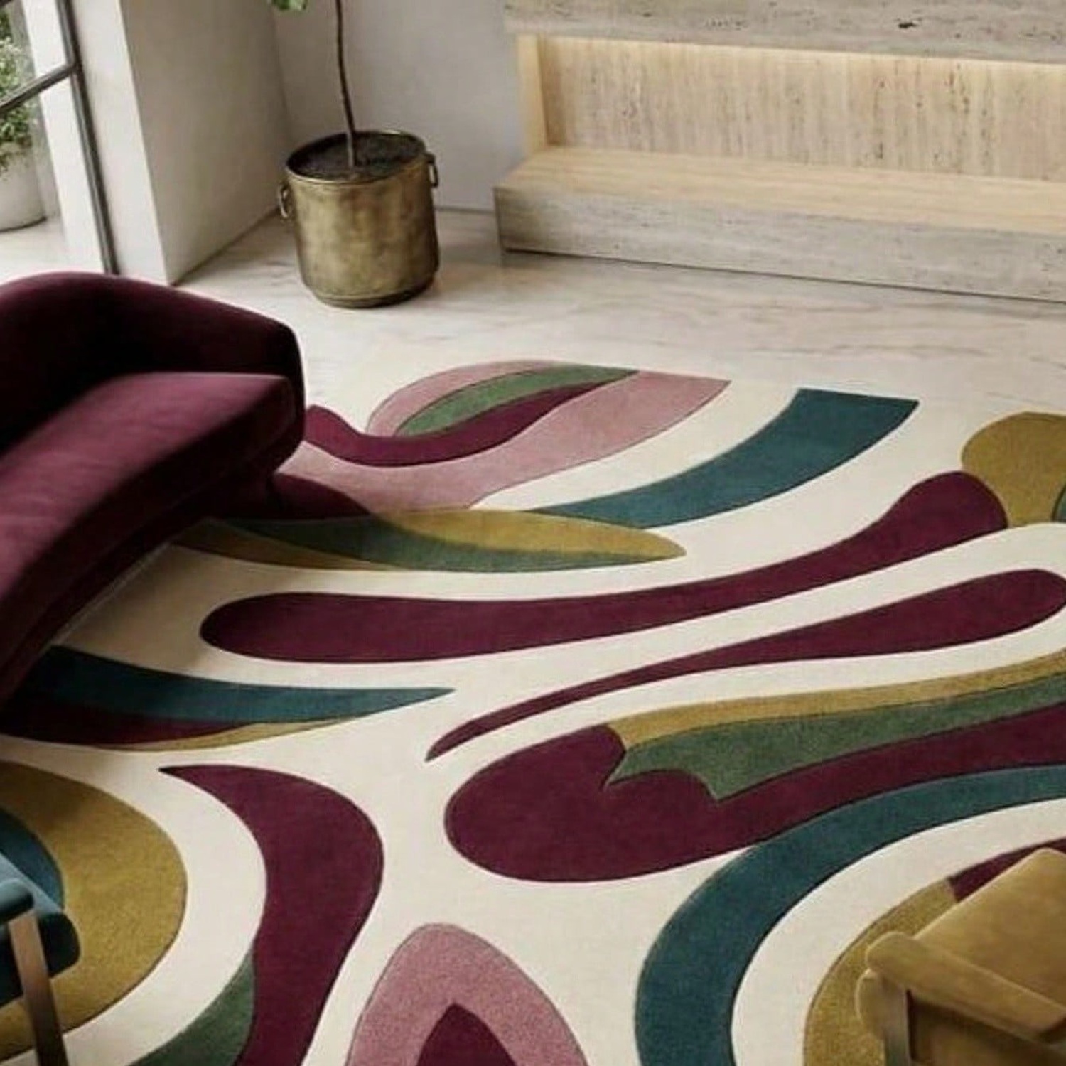Abstract Pattern Carpet, Mid-C - Century Textile & Sewing Supply review and price