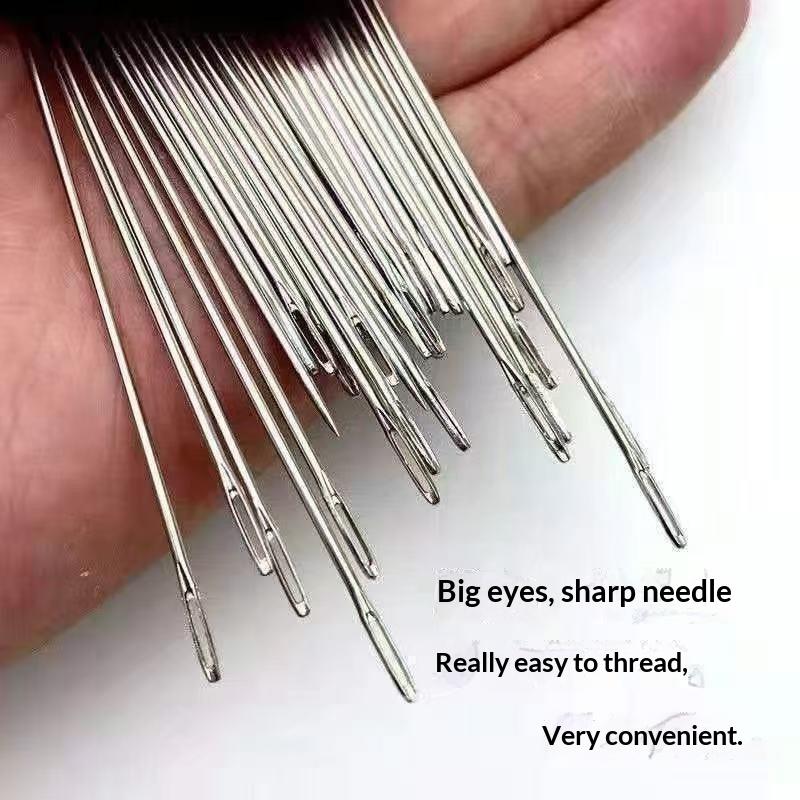 Big Eye Sewing Needles Set Ste - Needle Threader Tool review and price